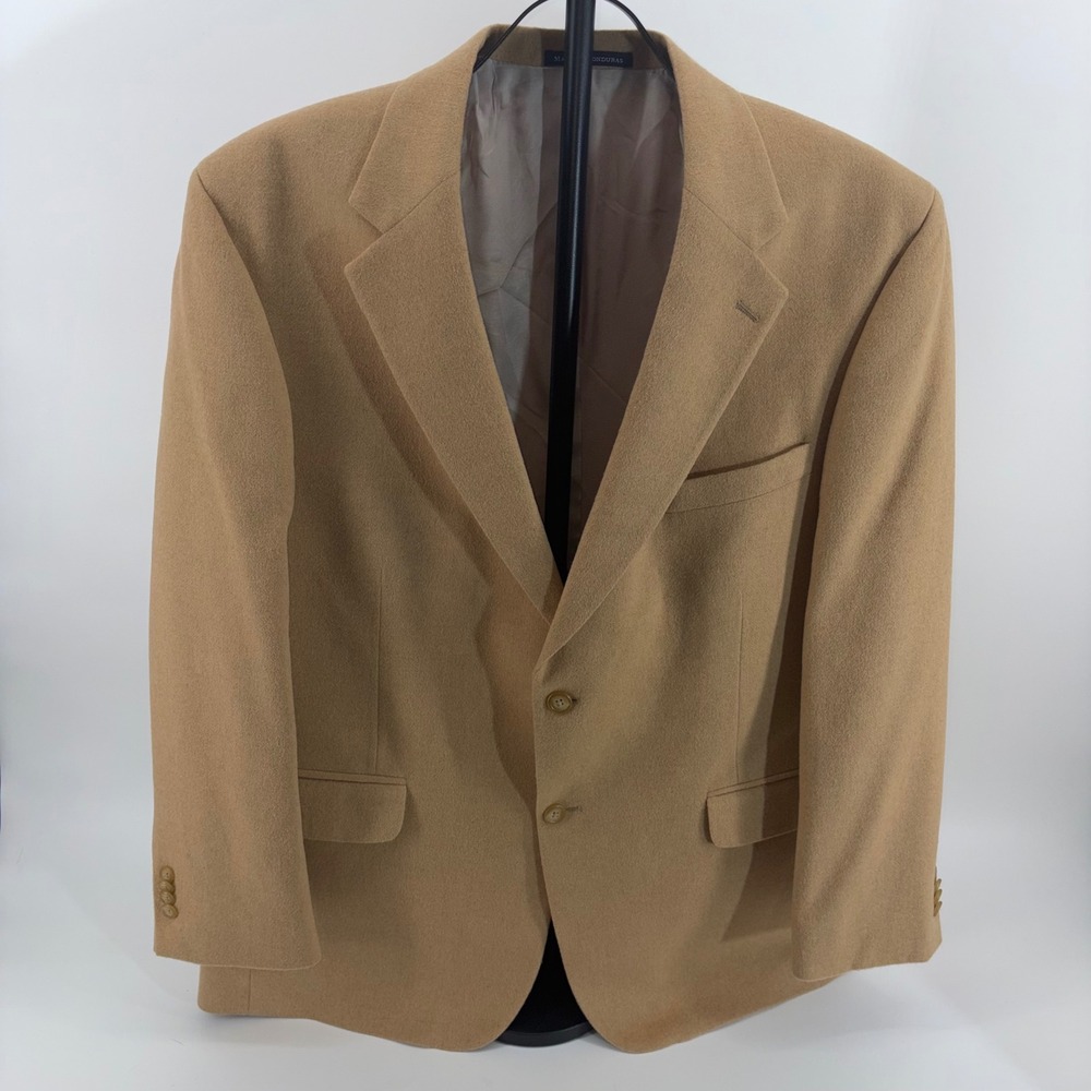 Lands End Mens 100% Camel Hair Blazer Sport Coat Tan 44R